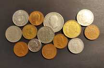 Lote de 14 Moedas Estrangeiras Antigas