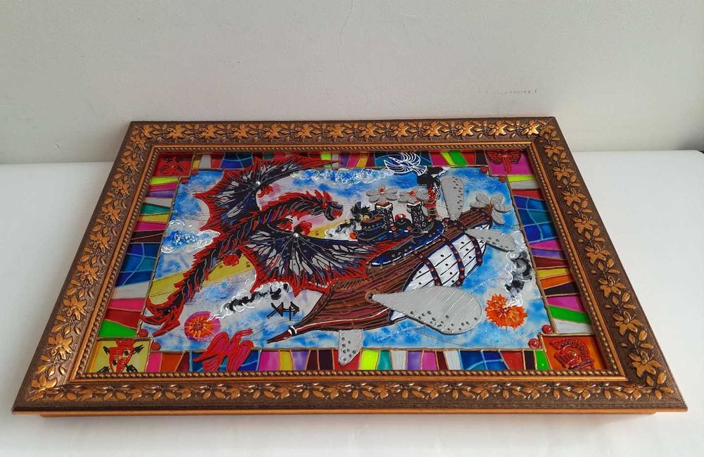 Декор-панно  витражное "В чужих Мирах"