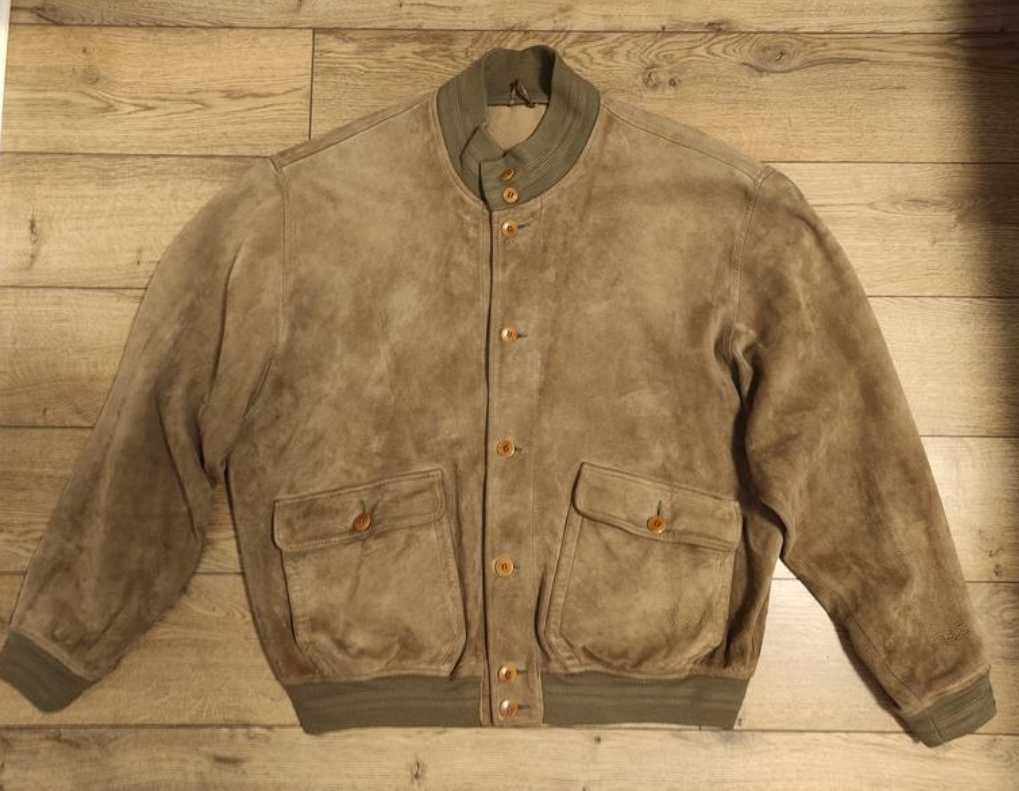 Stewart 56 - 58  шкіряна замша куртка бомбер чоловіча вінтаж коричнева