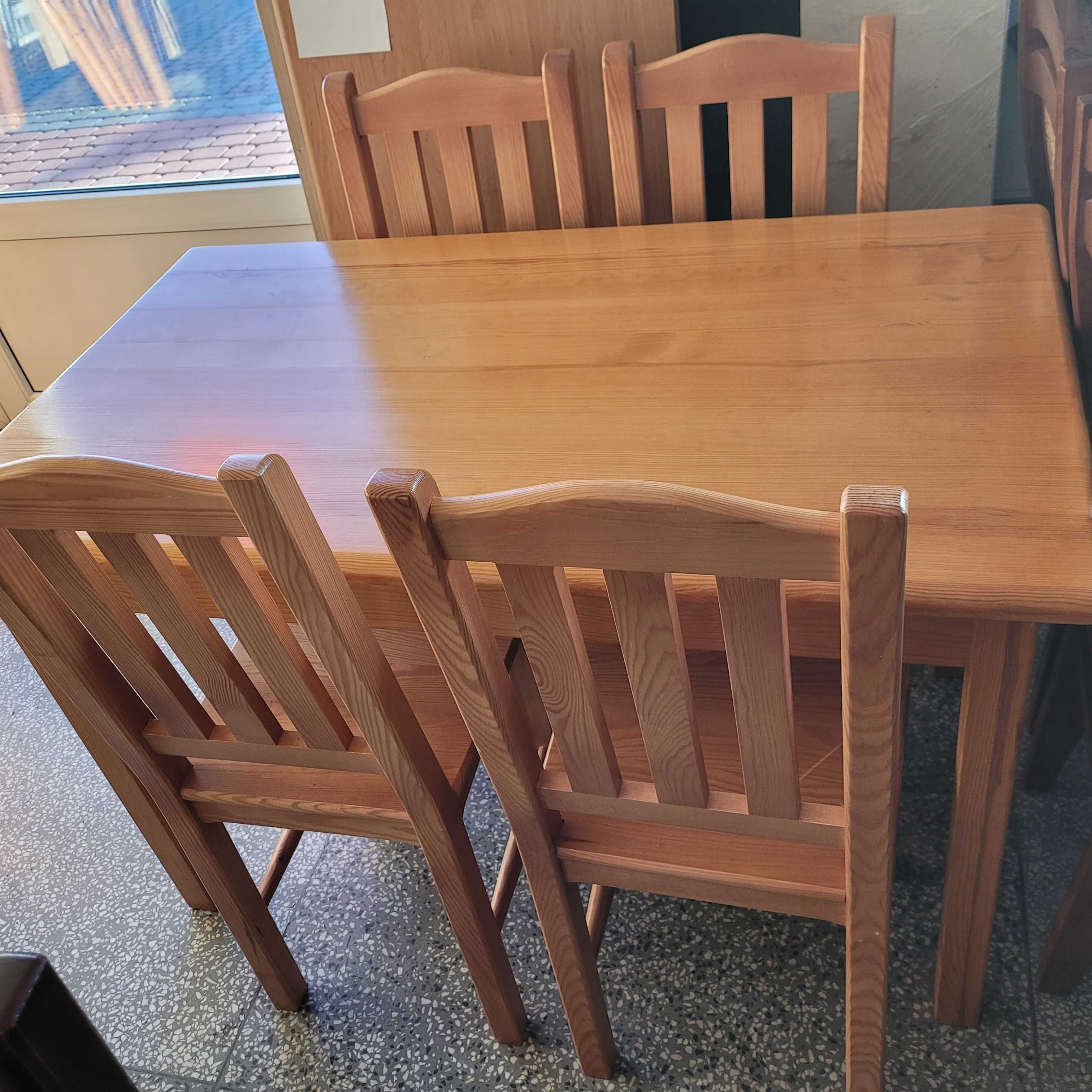 NOWY drewniany stół z krzeslami