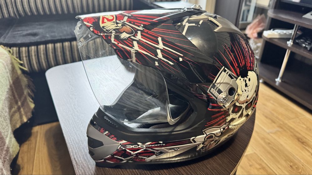 Шолом кросовий із візором LS2 MX433 чорно-червоний