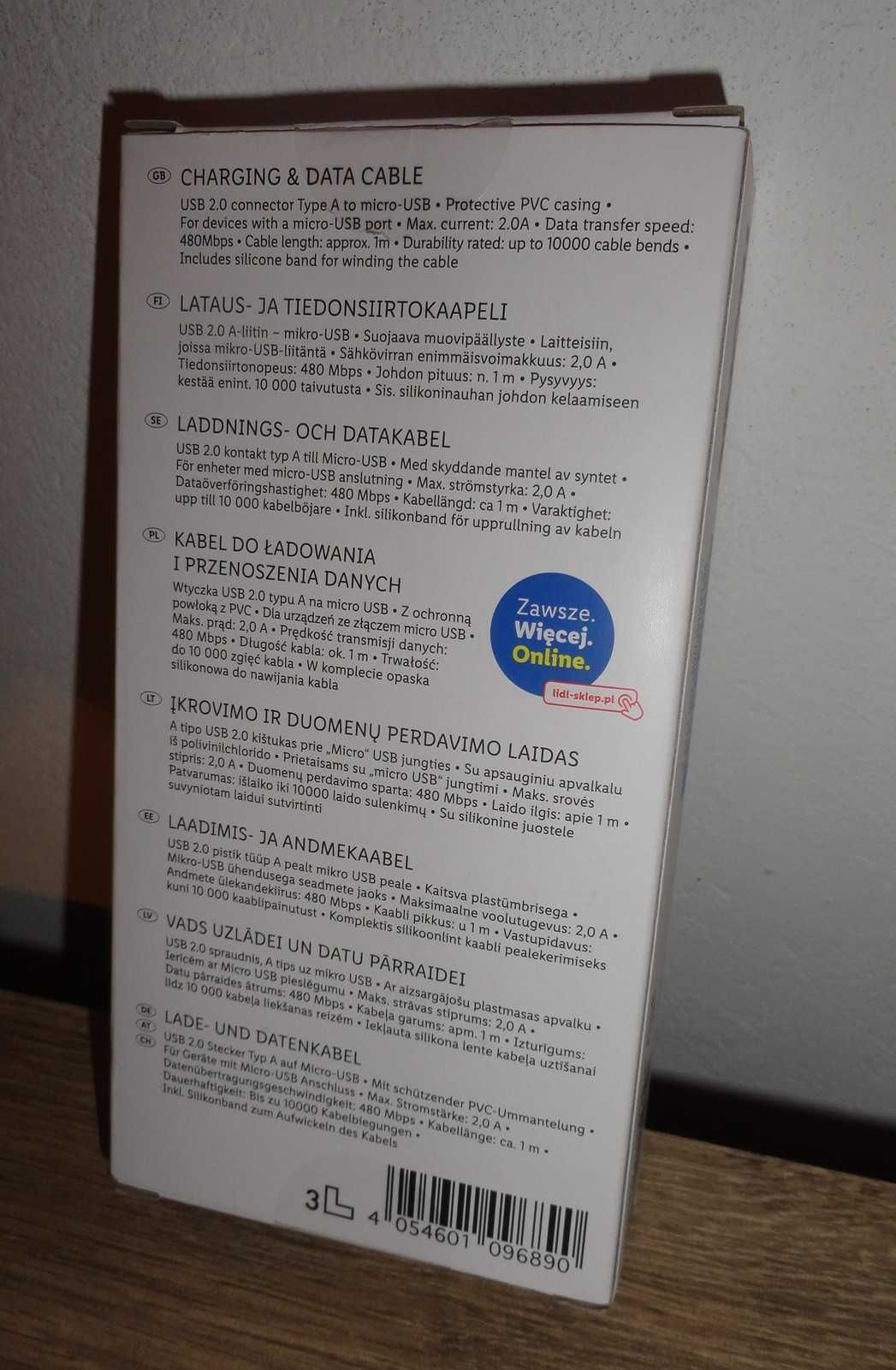 Kabel do ładowania USB 2.0 Typ A TRONIC Micro-USB