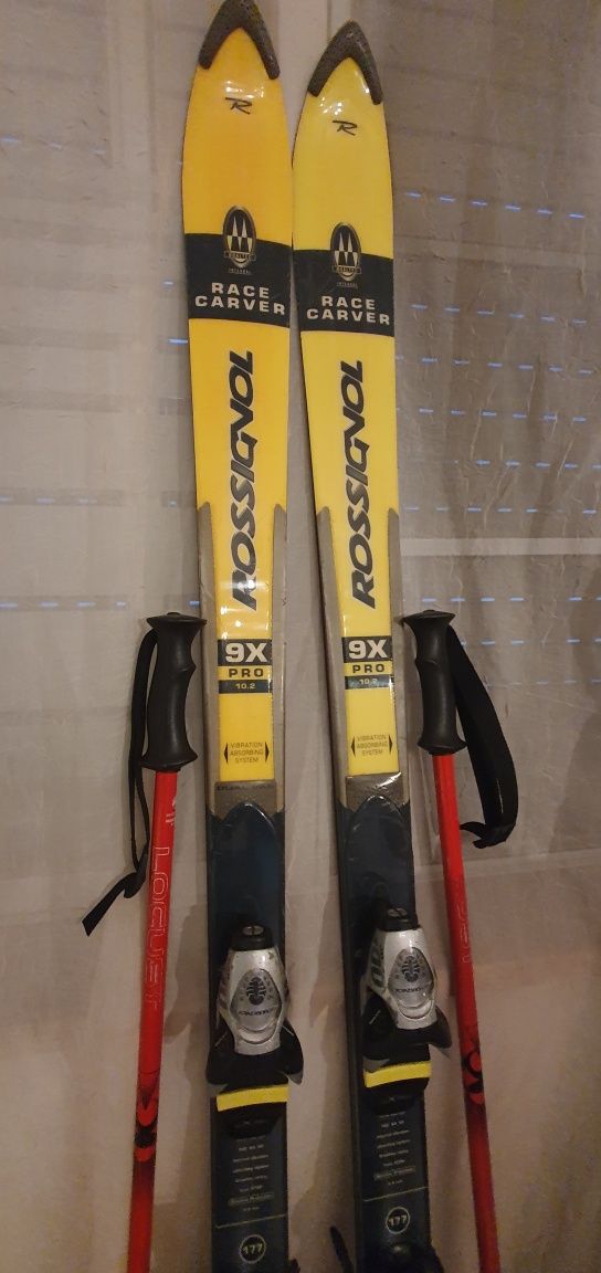 Skis e botas para a neve
