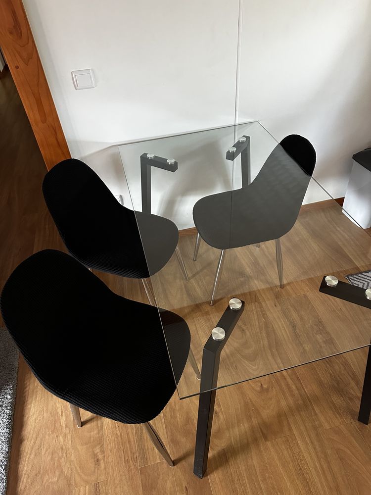 Mesa de Vidro c/ 4 cadeiras