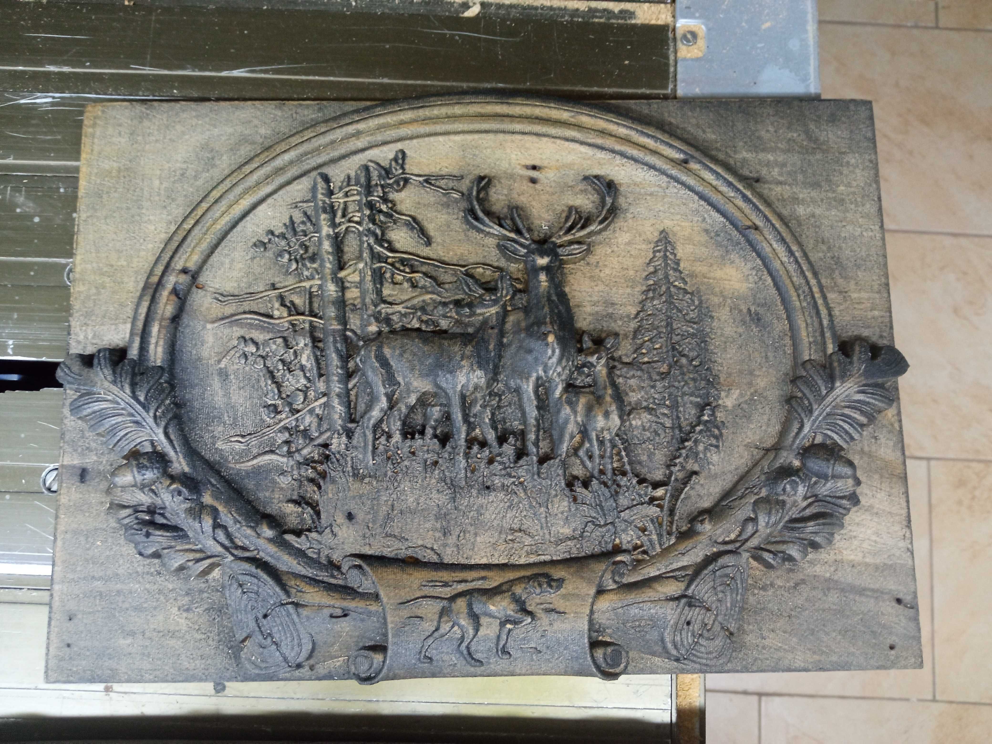 obrazek, relief 3d, jeleń