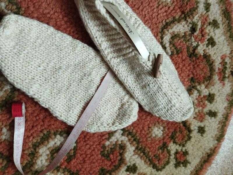 Handmade домашние тапочки следки носки шерстяные ручная работа большие