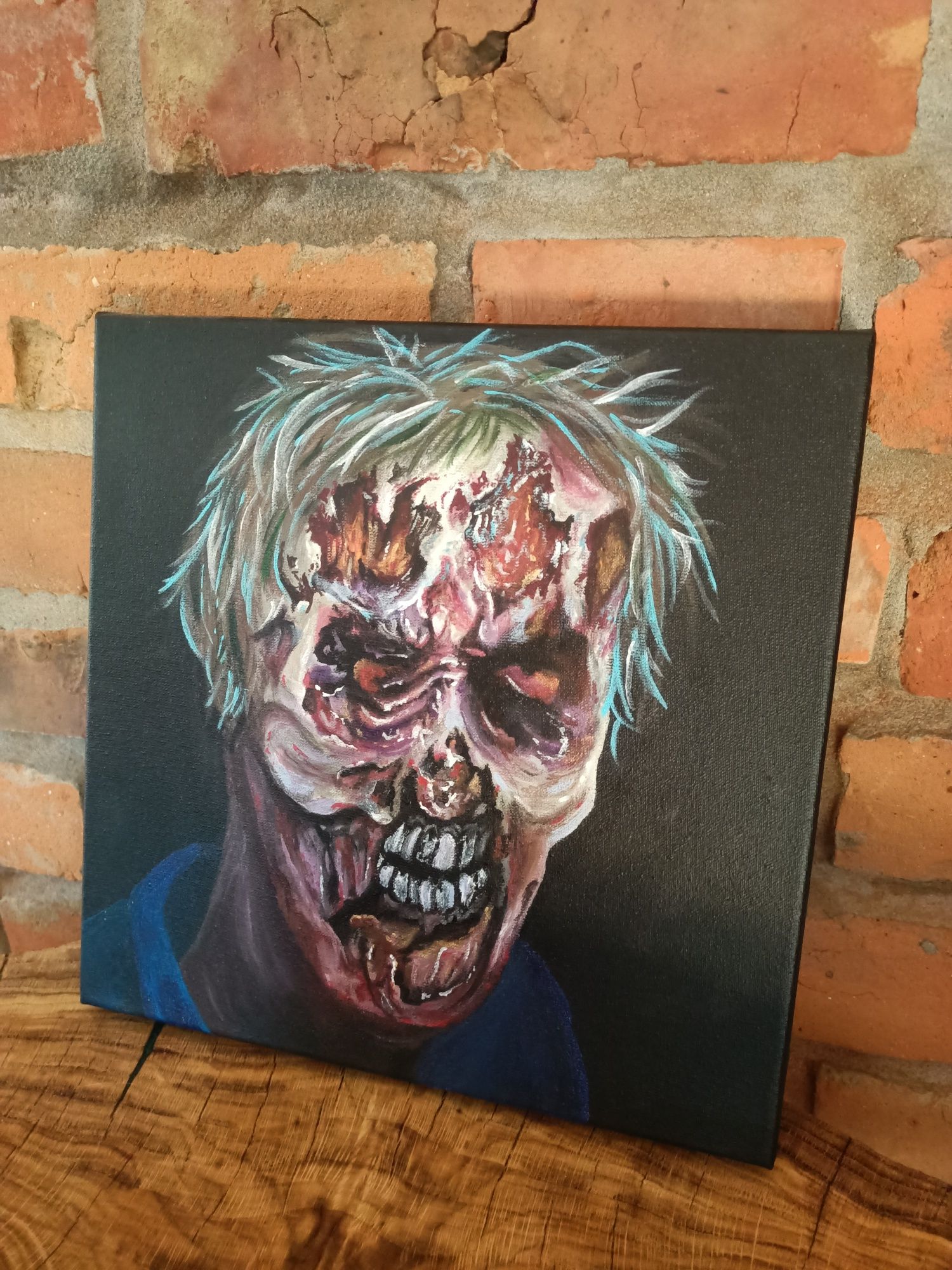 Obraz akrylowy ręcznie malowany Zombie