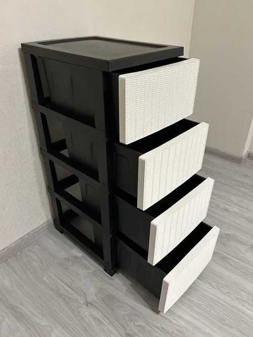 Комод пластиковий R-Plastic 4 яруси Ротанг 86.5х44.5х34.5 см