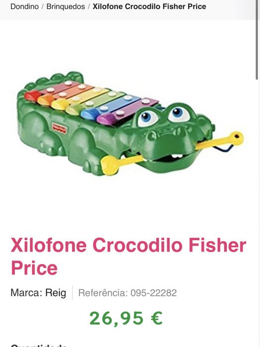 Brinquedo Xilofone Crocodilo Fisher Price