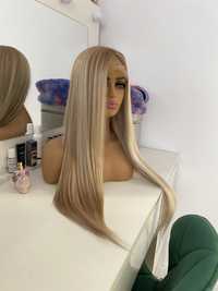 Peruka lace front blond baleyage