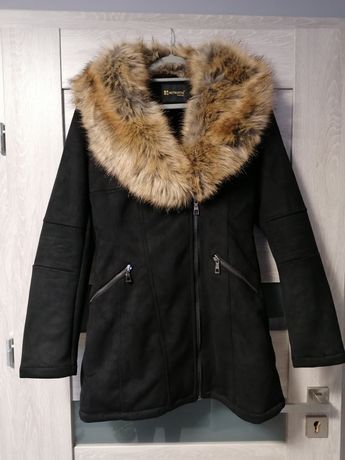 Nowy Płaszcz kurtka zamsz futro 38 M Metrofive Fashion