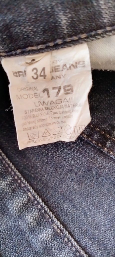 Spodnie męskie Bridle Jeans z szeroką nogawką, niski stan, ciemny jean
