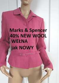 Marks & Spencer żakiet marynarka vintage new wool 40% wełna L 40 jNOWA