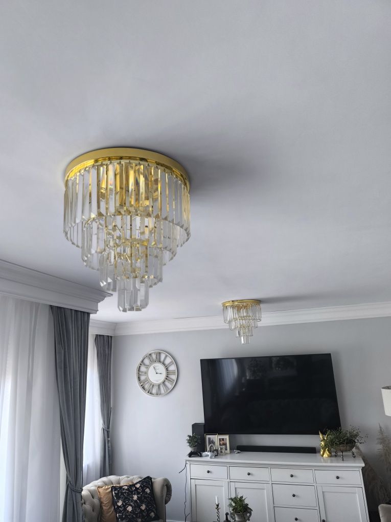 Plafon Amedeo złoty gold glamour 2 sztuki