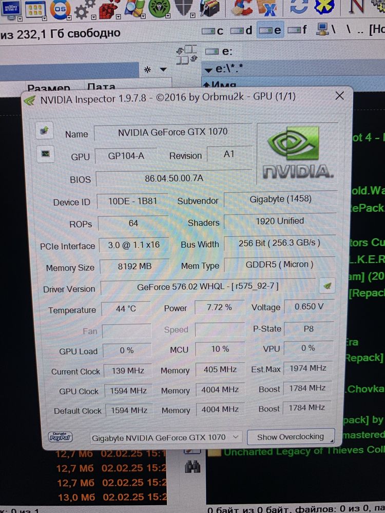 Продам відеокарту Gigabyte GeForce GTX 1070 8Gb
