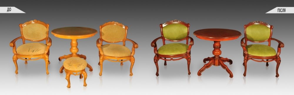 Перетяжка ремонт реставрація м'яких меблів.