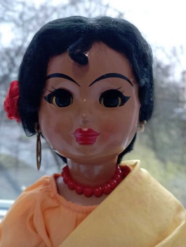 Старинная опилочная кукла цыганка опилки Иваново лялька СССР