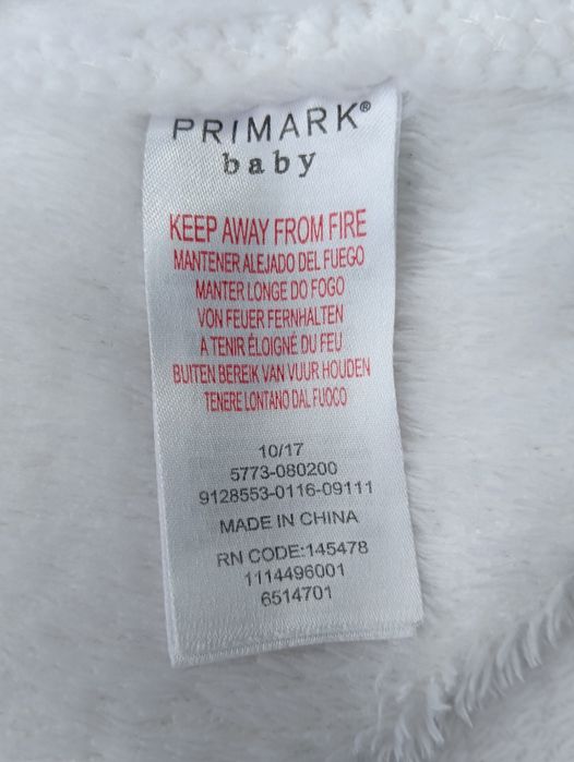 Manta infantil, branca com carinha de elefante