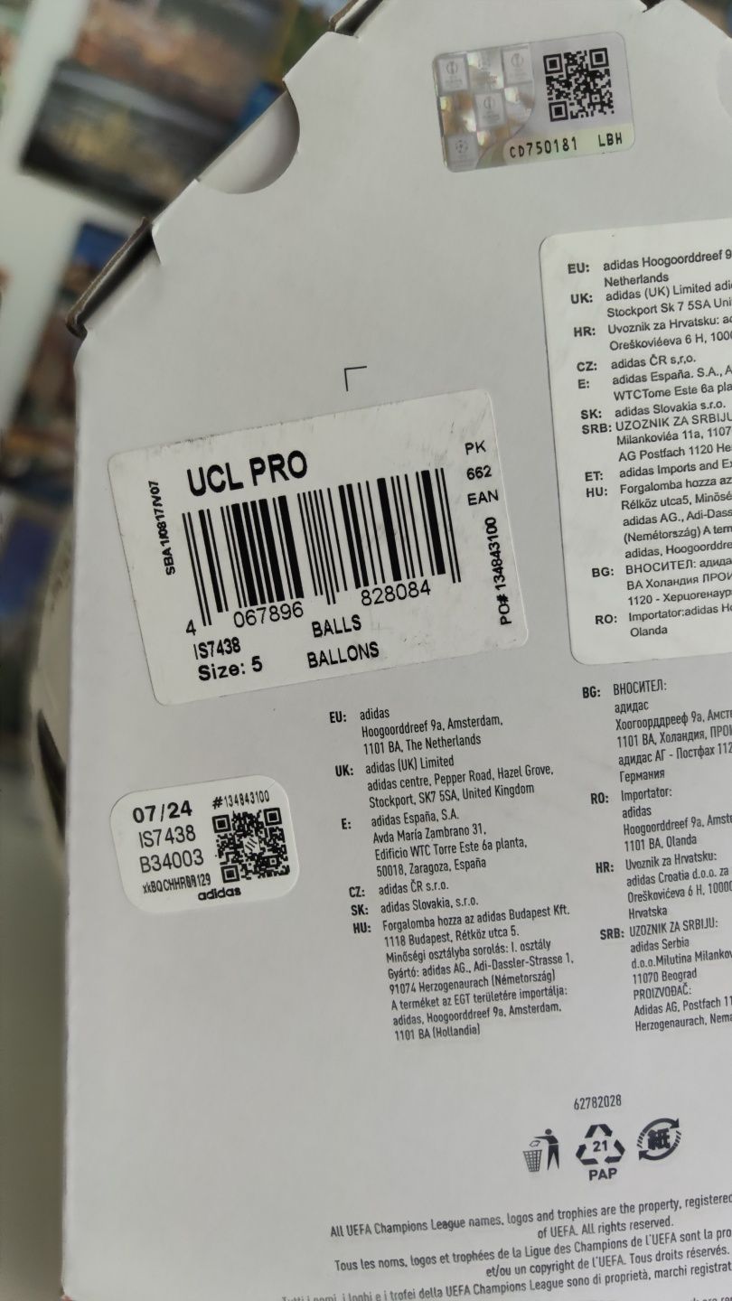 Adidas UCL Pro 24/25 rozmiar 5 IS7438