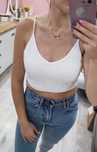 Biały nowy ażurowy crop top na ramiączka letni even&odd S