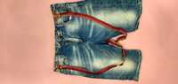Spodenki jeansowe z szelkami r.32