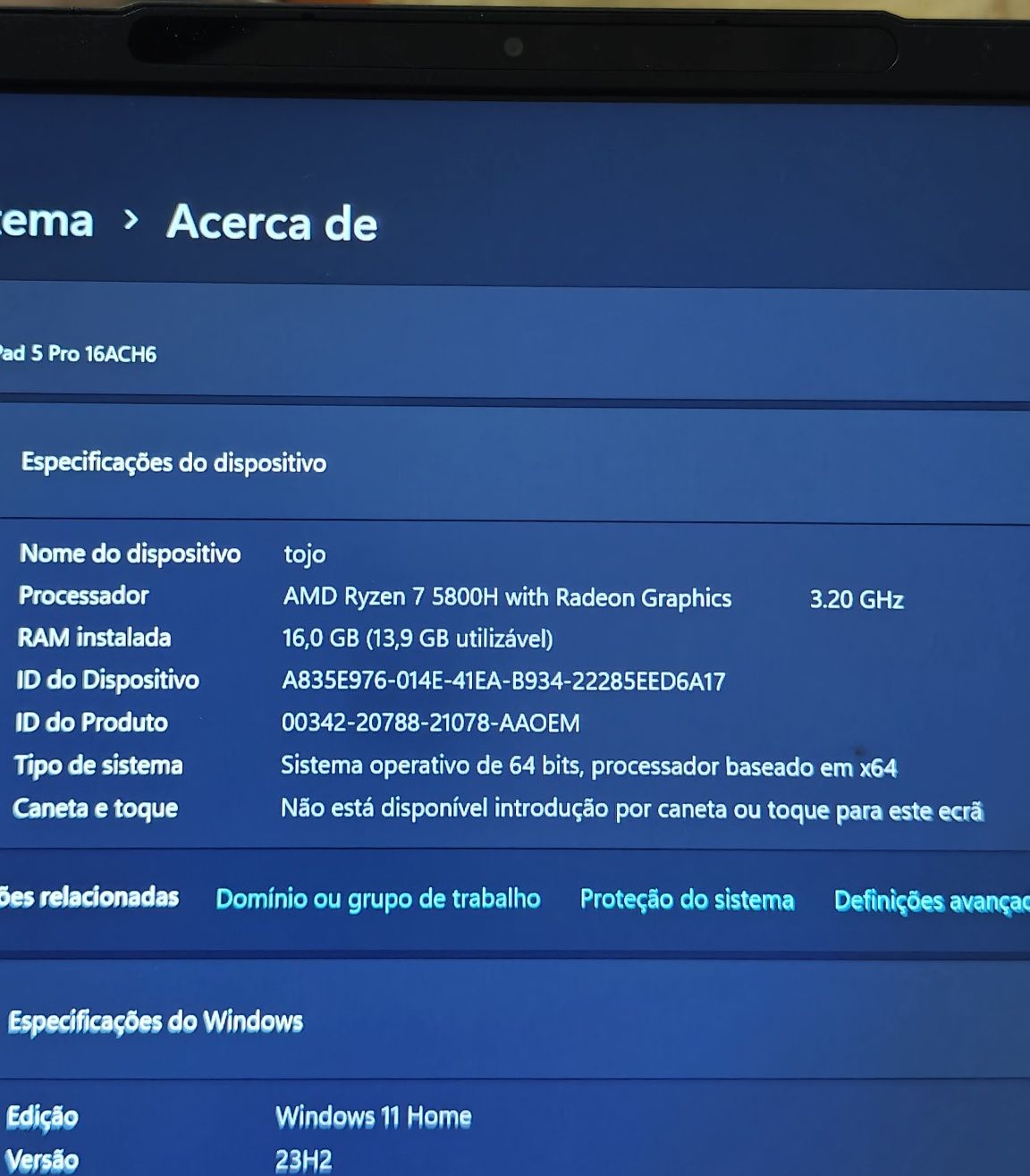 Lenovo IdeaPad 5 Pro Gen 6
IdeaPad 5 Pro Gen 6 (16" AMD)
IdeaPad 5