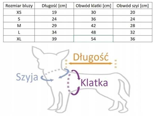 Bluza dla psa rozmiar XS różowa