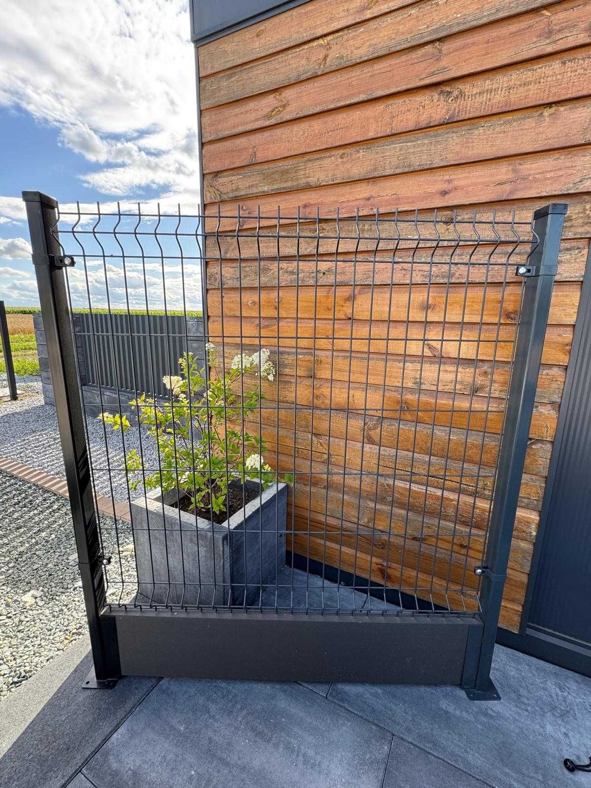 Panel ogrodzeniowy 3D 1,03m komplet słupek panel klipsy NAJTANIEJ