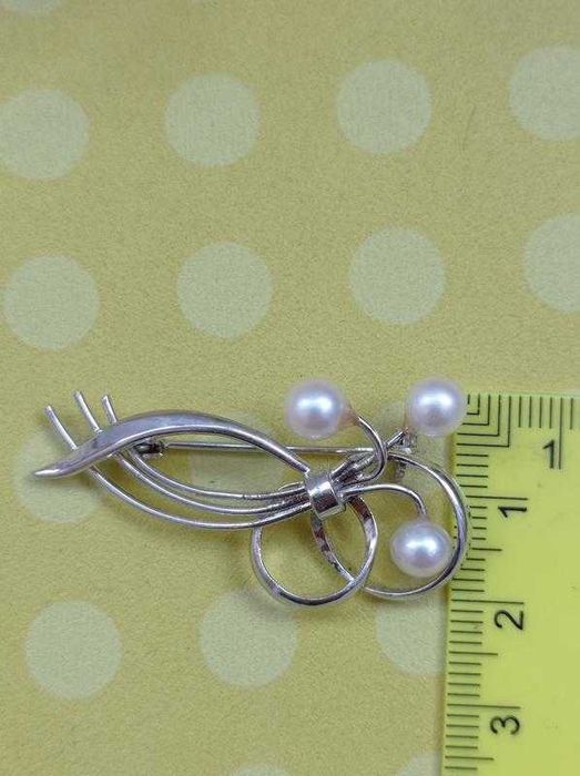 Брошка с жемчугом sterling