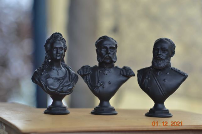 Бюсты (чугун) Екатерина II , Александр II  и Александр III  (Касли)