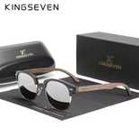 Okulary KINGSEVEN premium Drewno Vintage Czarne oprawki