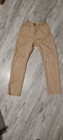 Rurki chłopięce 122 beżowe spodnie rurki spodnie slim fit