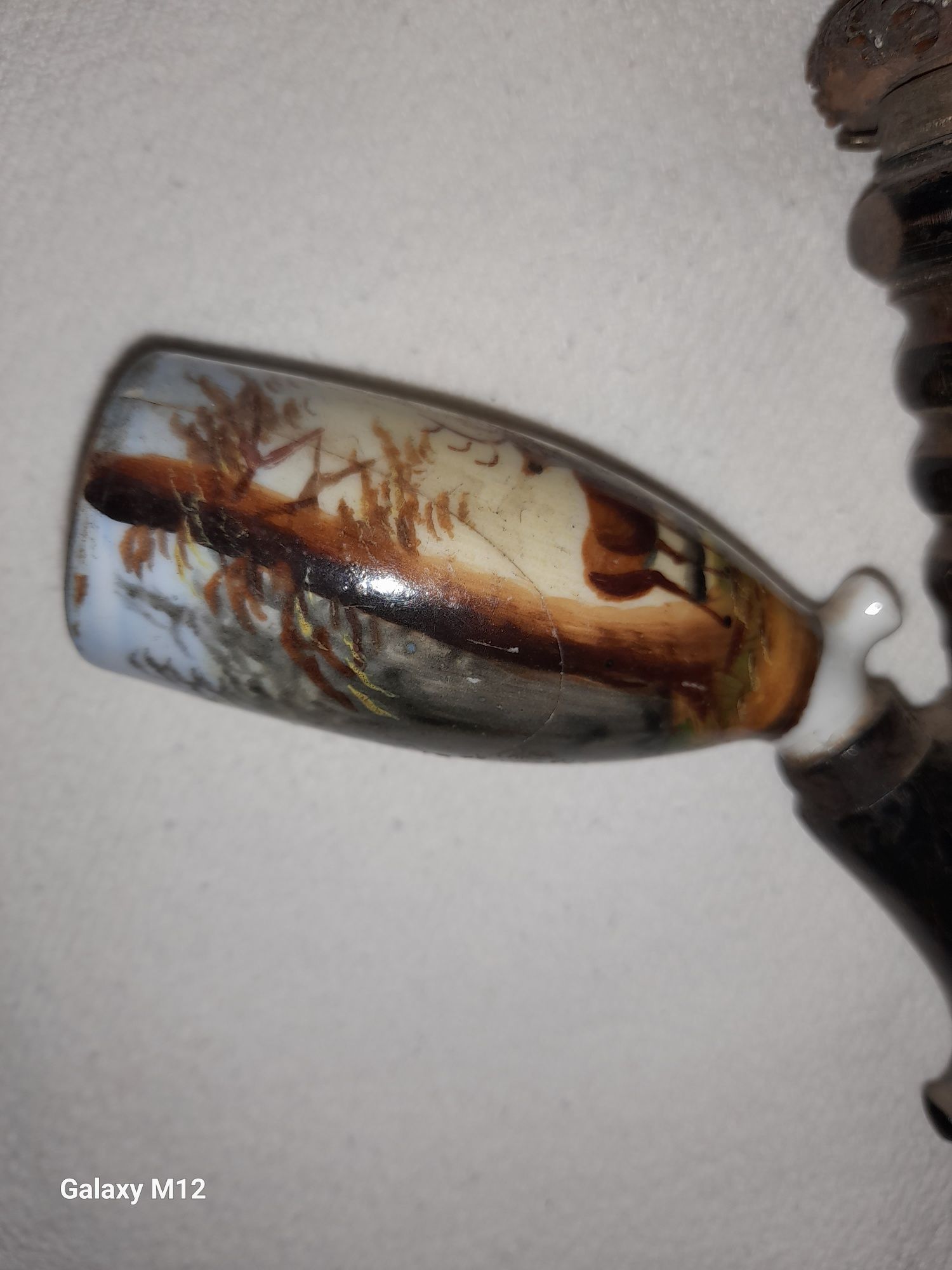 Fajka dawna zabytkowa drewno porcelana