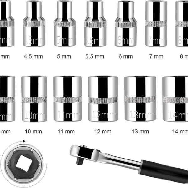 Набор инструментов 46 предметов трещетка головки