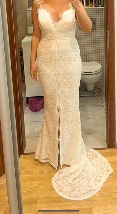 Nowa suknia ślubna asos bridal koronka rybka syrena M