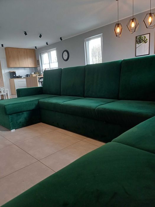 Duży narożnik butelkowa zieleń