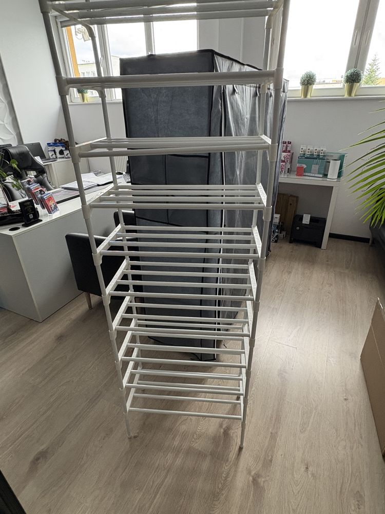 Nowy regał na buty 10 półek – plastikowy, lekki i pojemny