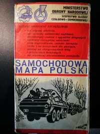 Wojskowa mapa Polski samochodowa 1973