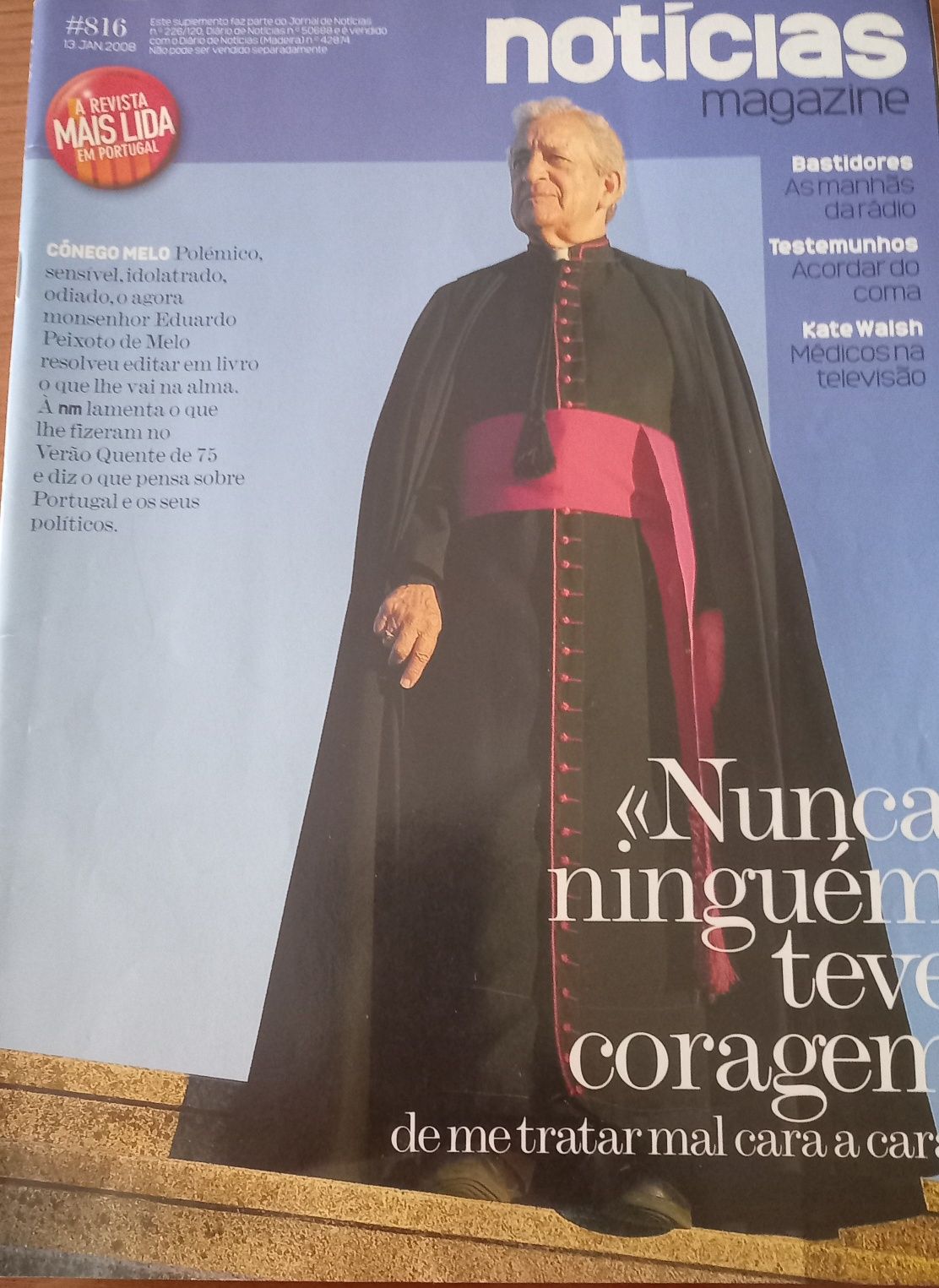 Cónego Eduardo Melo 2008 na capa de revista