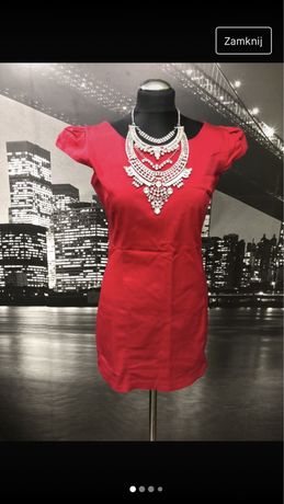 Tunika sukienka czerwona moda for you