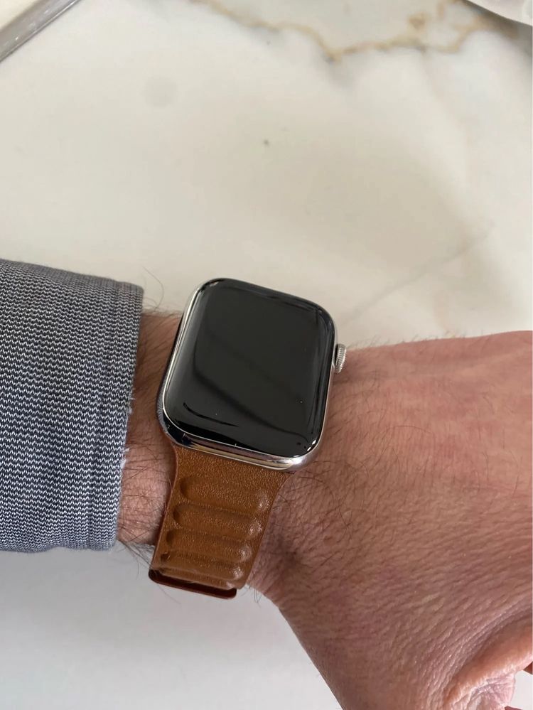 Ремешок кожаный магнитный magnetic loop для apple watch 42/44/45/49 mm