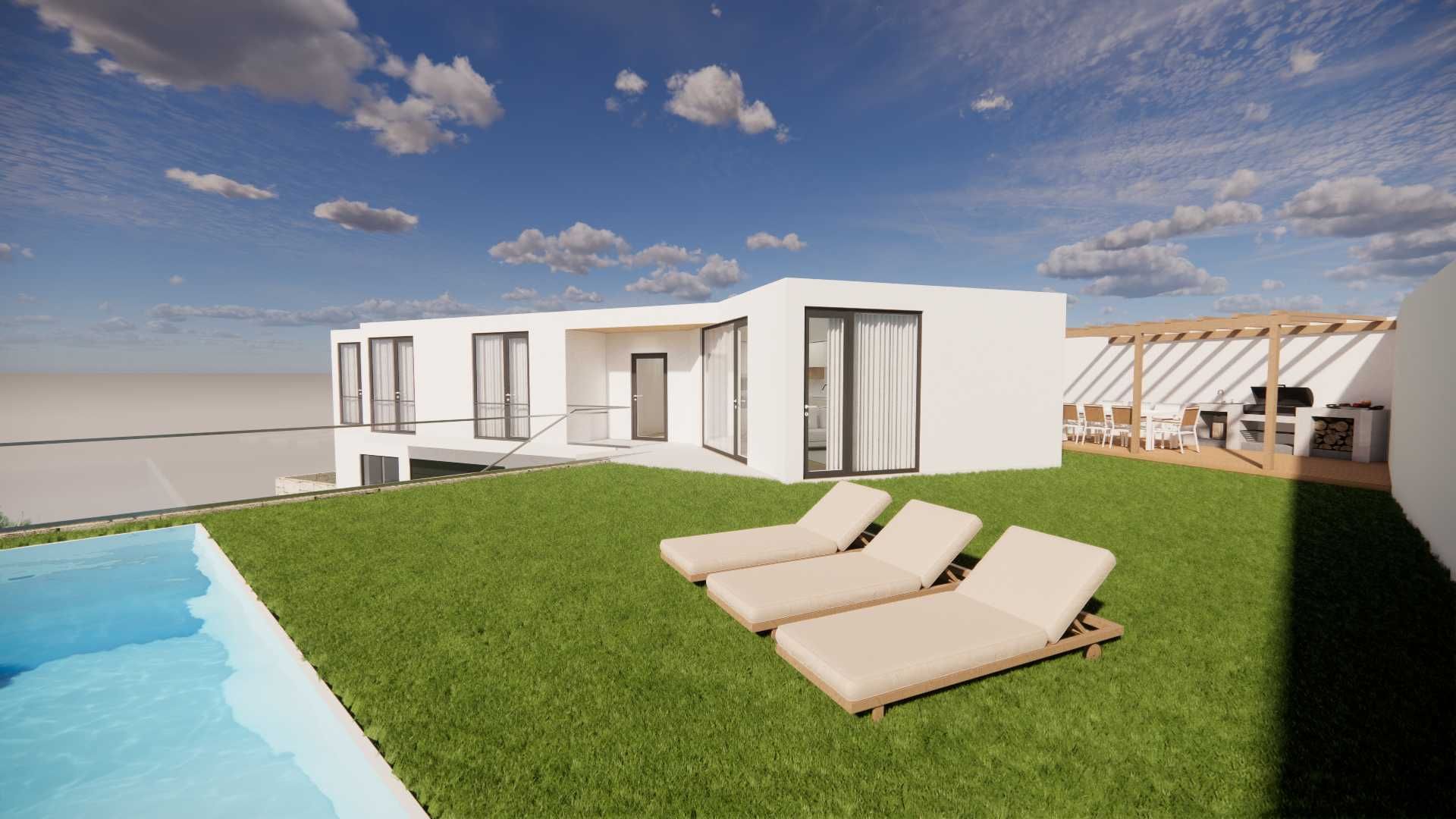 Moradia T3 Nova com  Piscina e Vista de Campo/  Matas -Lourinhã