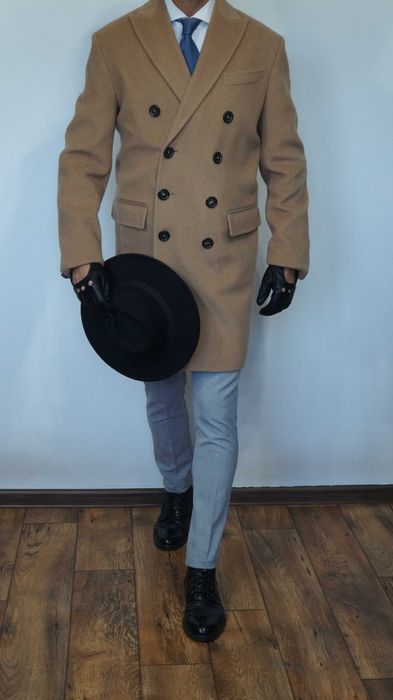 Płaszcz Dwurzędowy Dsquared2 Wełna Rozmiar 50 175/92 Kolor Beżowy