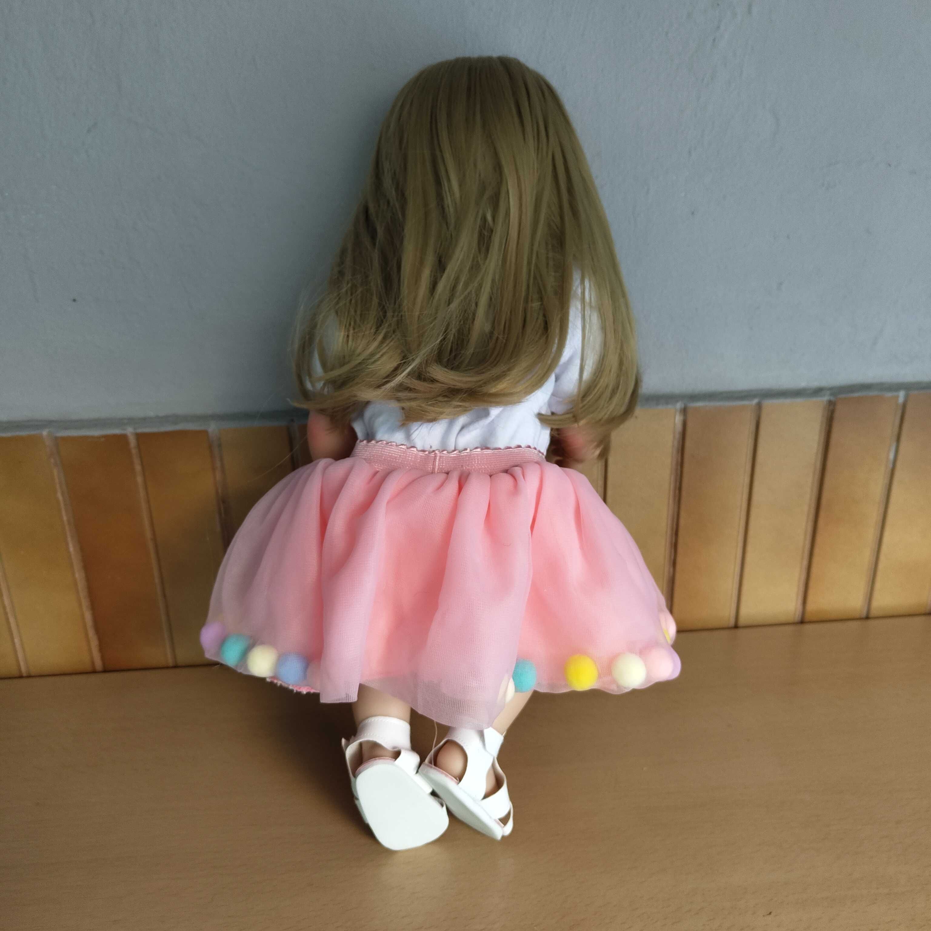 Boneca Baby Reborn Realista Menina Loira Soft Silicone 50cm