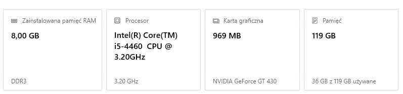 Komputer stacjonarny i5 / SSD / 8GB / Windows 10