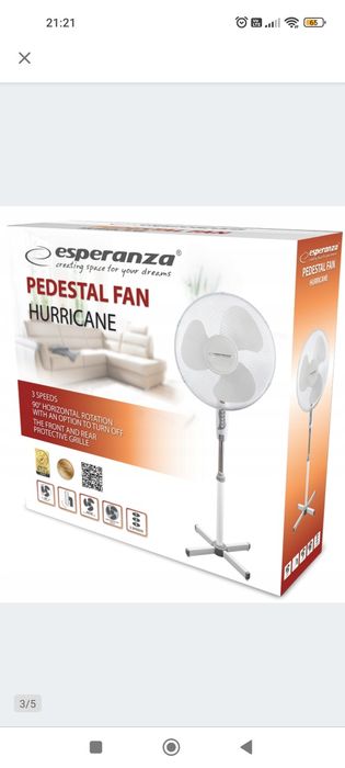 Wentylator Esperanza czarny