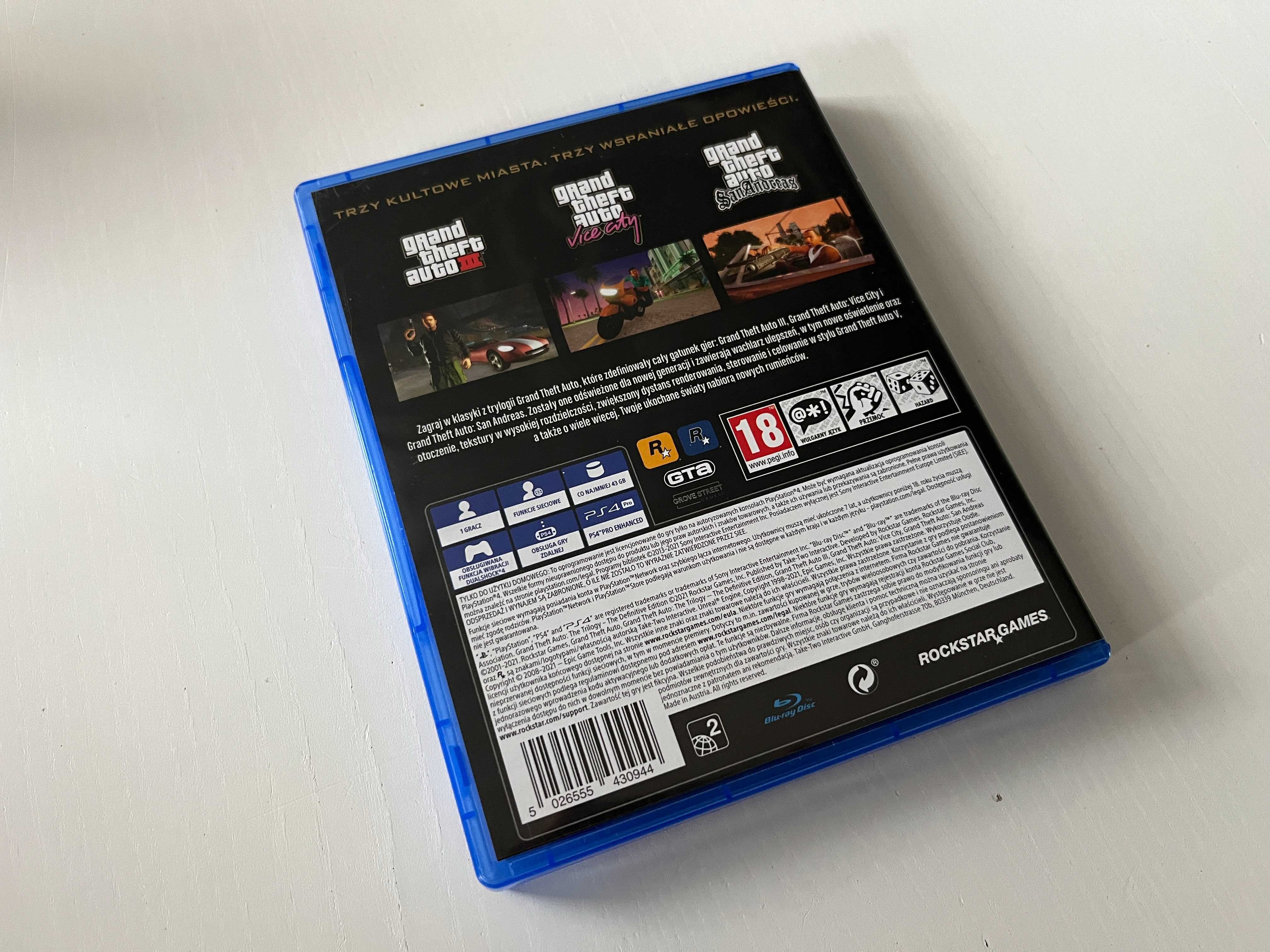 GTA The Trilogy 3 Vice City San Andreas Grand Theft Auto PS4