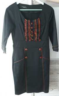 Sukienka czarno-brązowa bawełniana rozmiar M