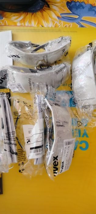 Okulary ochronne komplet 7szt Uvex i inne Okazja