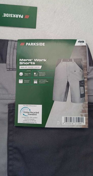 PARKSIDE szorty robocze, rozmiar 48, pas 76-90 cm, NOWE, kolor szary